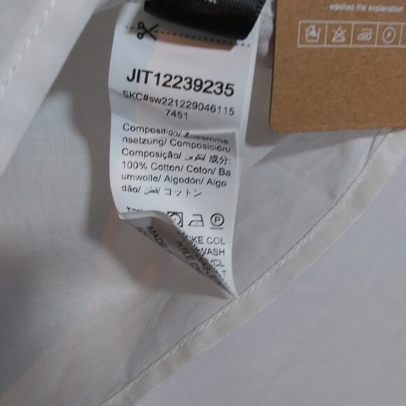 Shein Elegant White Eyelet Women's French Cottage Top Natural Neutral Size L - Picture 7 of 8